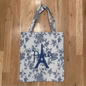 Blue Floral 'Paris' Tote Bag